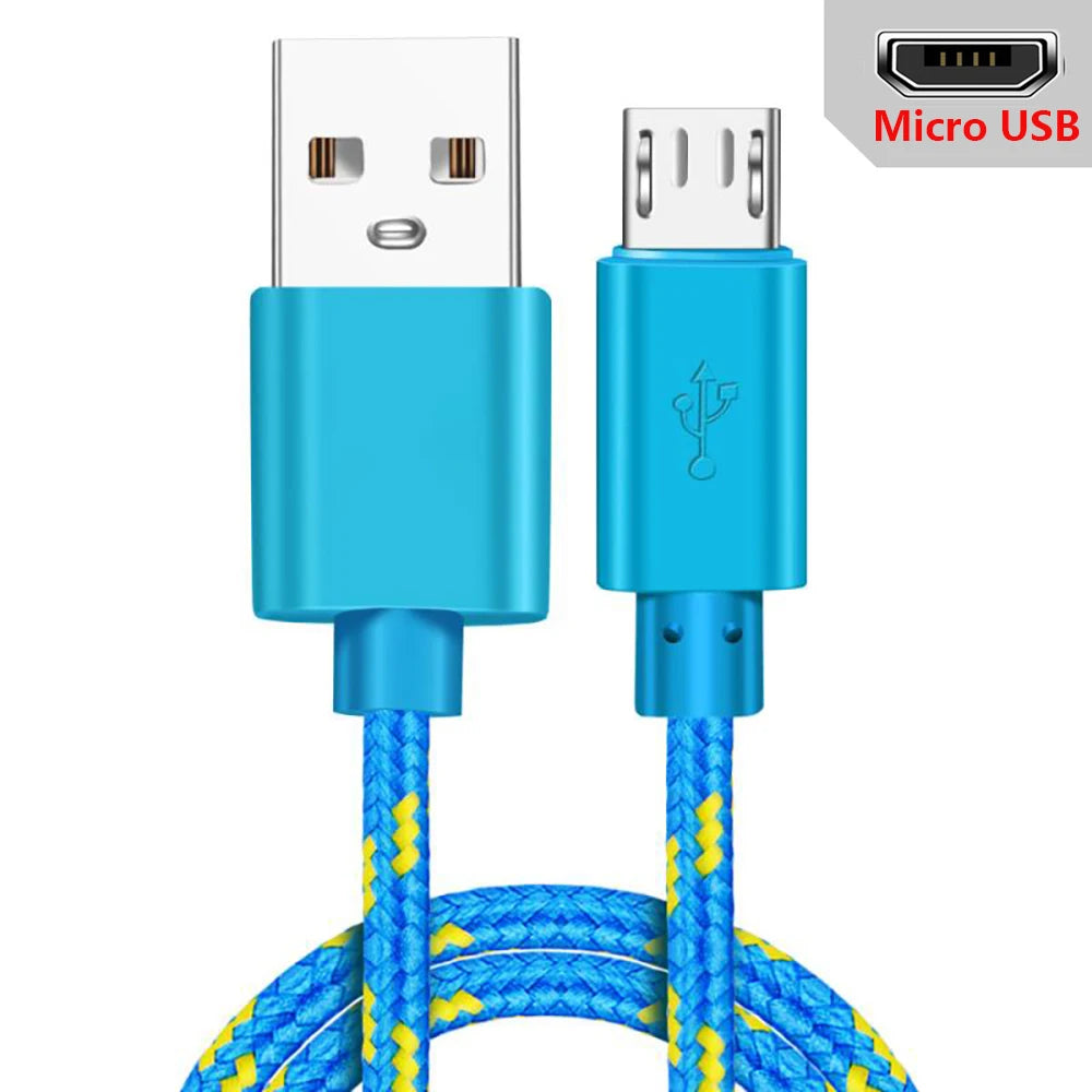 Micro USB Cable 1m Data Sync Charger Xiaomi Samsung Huawei Android Zpaxo Blue For Micro 1m