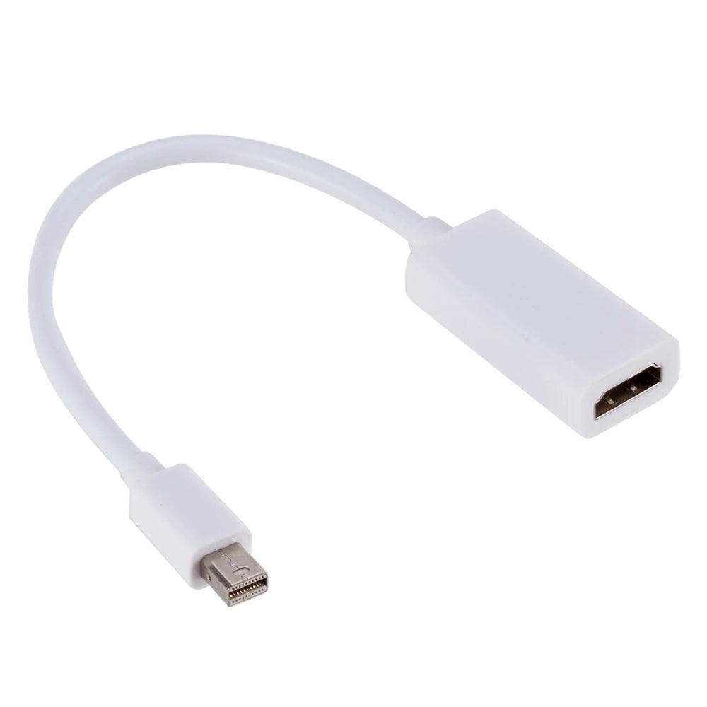 Mini Display Port DP Male to HDMI-Compatible Female Adapter Converter Cable For Thunderbolt For Apple Mac Macbook Pro Air Laptop Zpaxo White