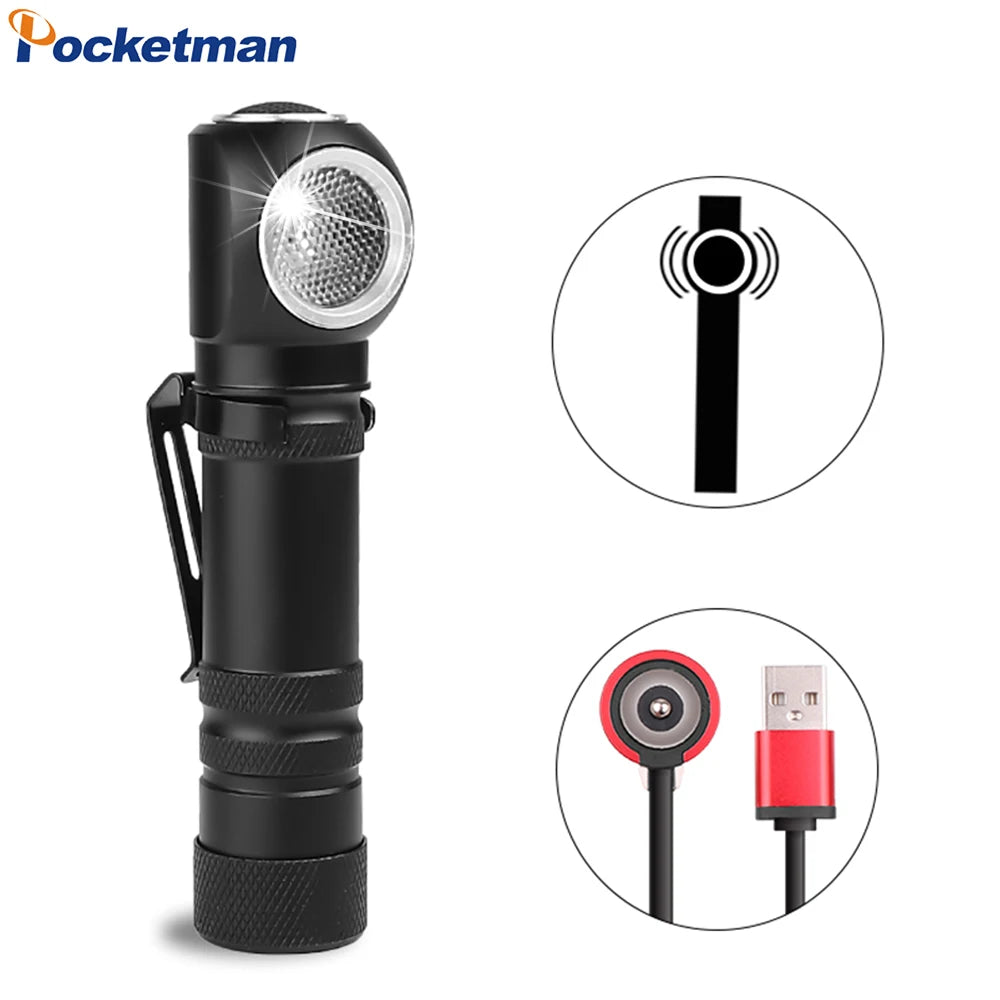 POCKETMAN XHP50 LED Rechargeable Flashlight & Magnetic Head Torch
