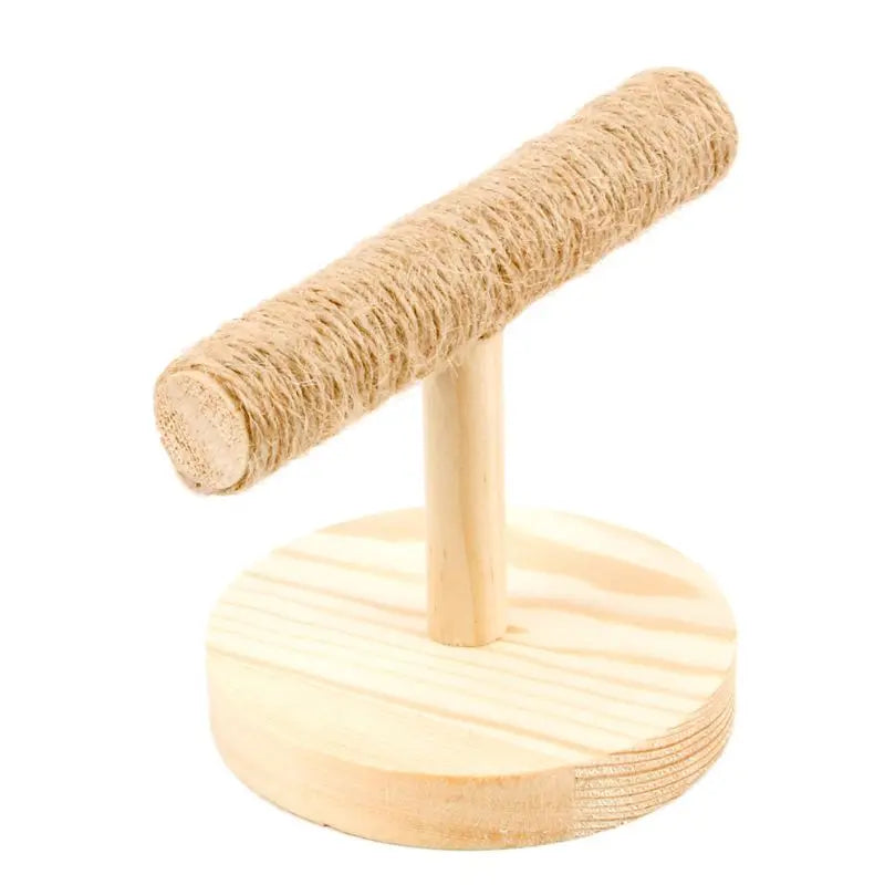 Parrot Wooden Tabletop Perch Toy Bird Stand Training Exercise Sisal Claw Feet Grinding Stick Bite Chew Toy Bird Supplies Zpaxo