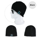 Winter Bluetooth-Compatible Earphone USB Rechargeable Music Headset Warm Knitting Beanie Hat Cap Wireless Sport Headphone Zpaxo black