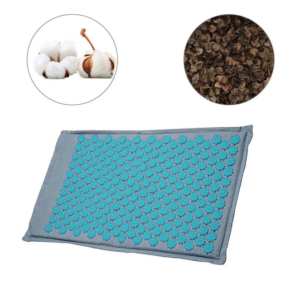 Lotus Spike Acupressure Mat Cushion Nature Linen Coconut Palm Back Neck Foot Massage Indoor Home Fitness Pillow Gym Mat Home Zpaxo