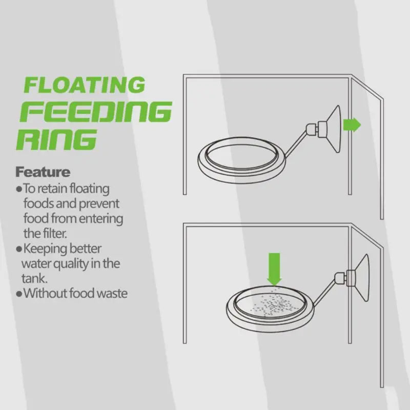 Aquarium Fish Feeding Ring Tank Heart Floating Station Food Tray