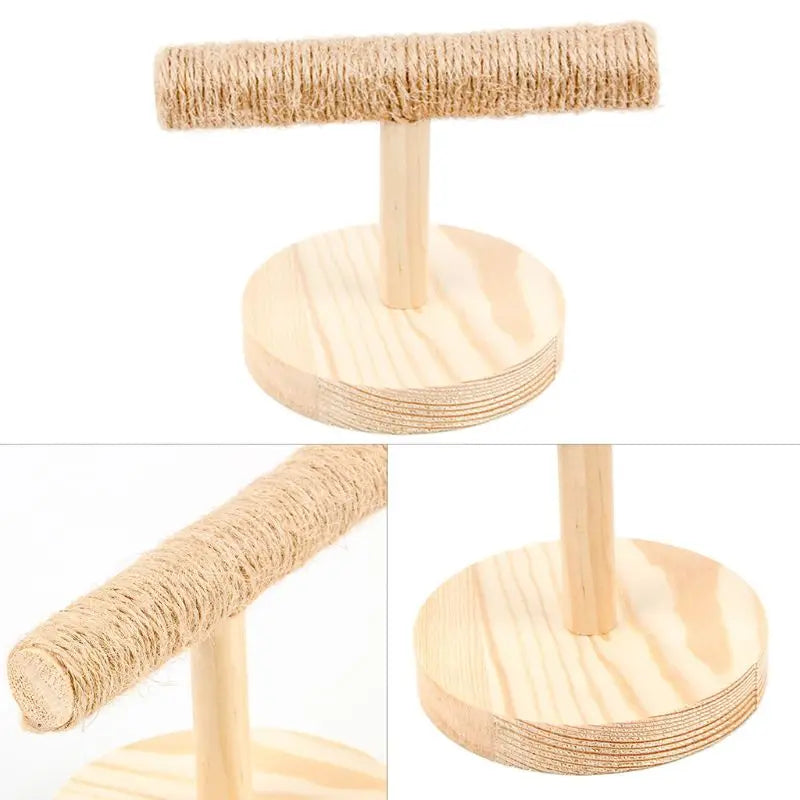 Parrot Wooden Tabletop Perch Toy Bird Stand Training Exercise Sisal Claw Feet Grinding Stick Bite Chew Toy Bird Supplies Zpaxo