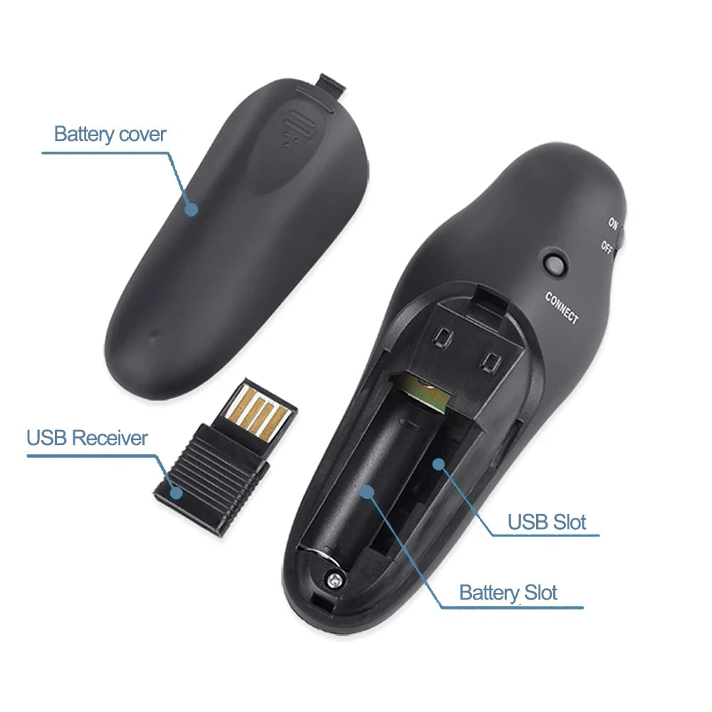 2.4GHz Wireless USB Powerpoint Presentation PPT Flip Pen Pointer Clicker Presenter with Red Light Remote Control for Teacher Zpaxo