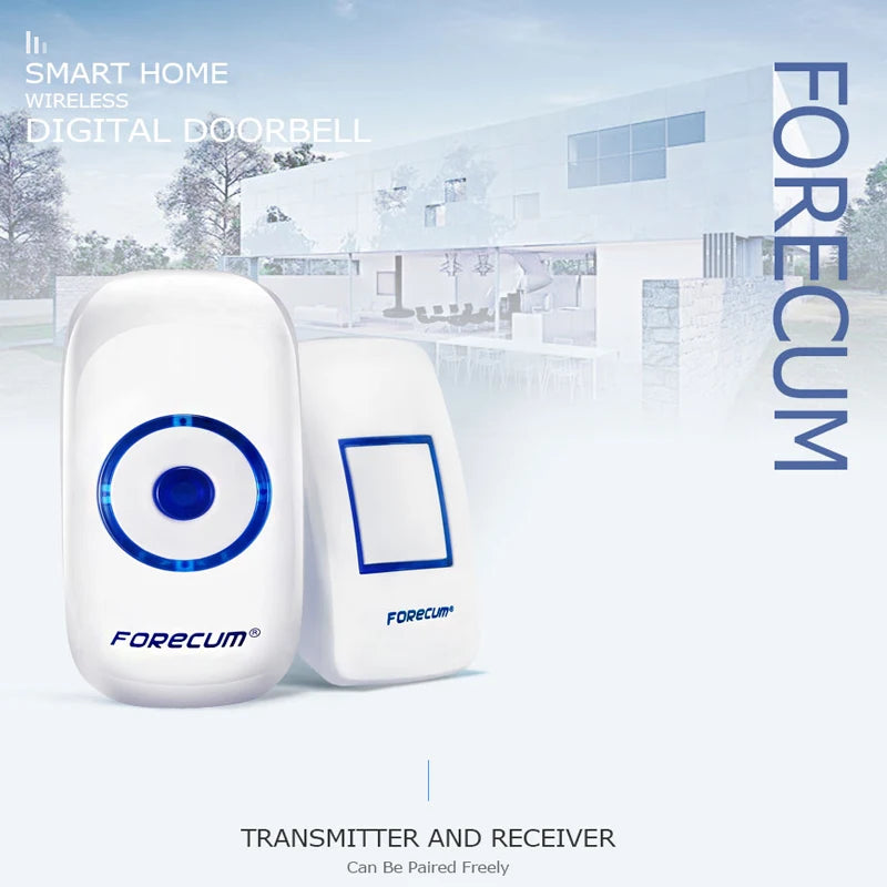 Home Wireless Doorbell 433Mhz Welcome Friend Smart Doorbell 300 Meters Long Distance 36 Songs 4 Level Volumes Door Chimes Zpaxo