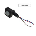 PIR Motion Sensor Outdoor Indoor Infrared Light Switch With LED Light Sensitive AC 85-265V IP65 Time Delay For Home Lighting Zpaxo 12MM Black