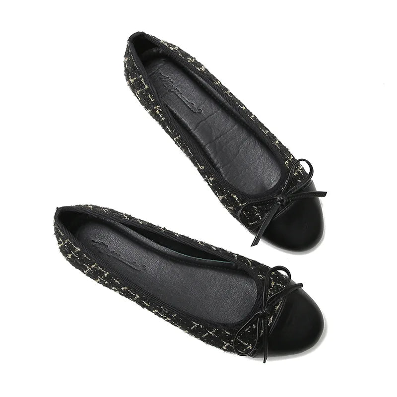 Women's Flat Shoes Spring Autumn New Shallow Women's Shoes Round Toe Mixed Colors Concise Female Shoes Large Size 33-44 Zpaxo