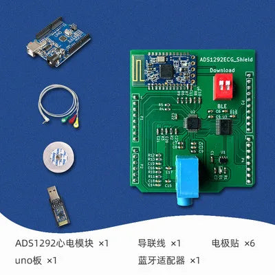 ECG Sensor, Pulse, Heart Monitoring, Analog ECG Measurement, Electrocardiogram Monitoring, Single Chip Computer ADS1292 Zpaxo Type 2