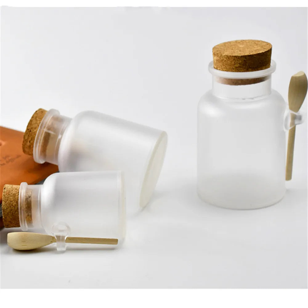 Round Matte Cosmetic Jars with Cork Lid | 100–500ml Storage Cosmetic Storage Jar Zpaxo