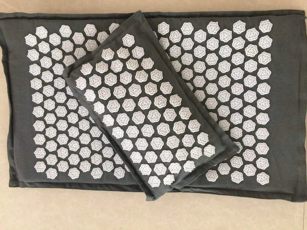 Lotus Spike Acupressure Mat Cushion Nature Linen Coconut Palm Back Neck Foot Massage Indoor Home Fitness Pillow Gym Mat Home Zpaxo