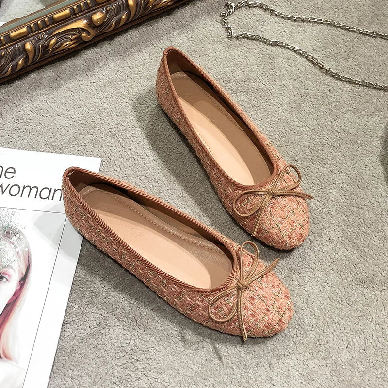 Women's Flat Shoes Spring Autumn New Shallow Women's Shoes Round Toe Mixed Colors Concise Female Shoes Large Size 33-44 Zpaxo Khaki 1 33