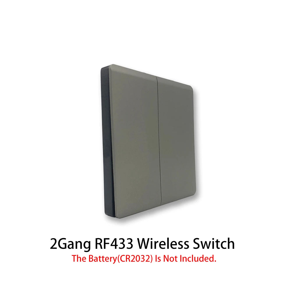 1/2/3Gang Smart Wireless Switch RF 433 Mhz 86 Portable White/Gray Home Wall Panel Buttons Remote Control Light Module Receiver Zpaxo 2Gang Grey China Mainland