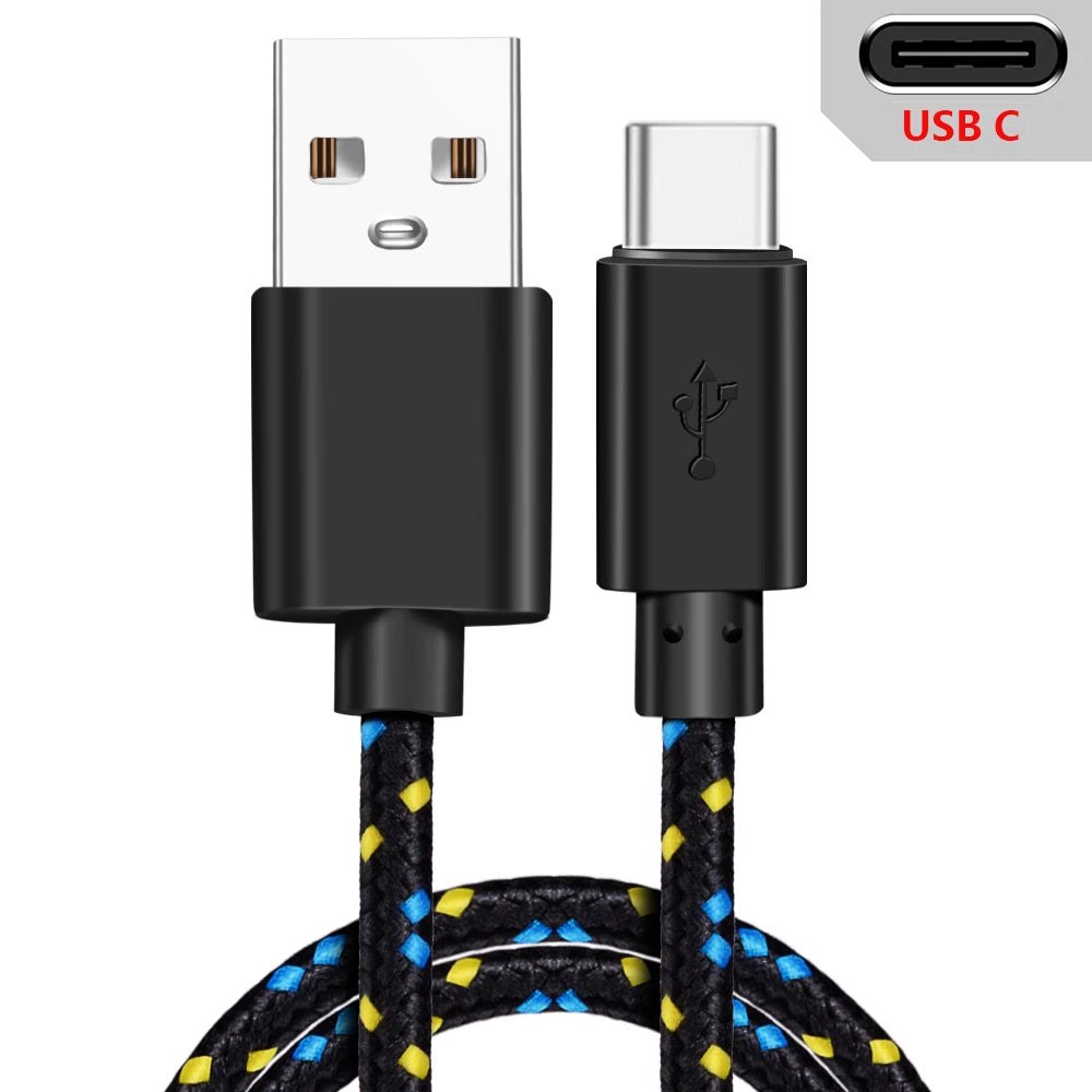 USB C Cable Fast Charging Nylon Braide Cables Samsung Galaxy S9