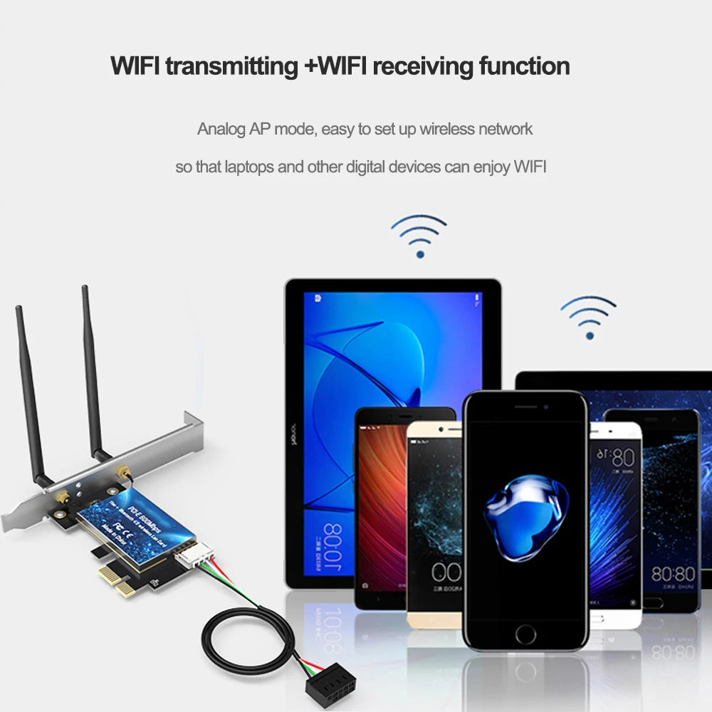 2.4G/5GHz 600Mbps WIFI PCI Express Network Card Wireless Bluetooth-Compatible PCI-E LAN Card 802.11 ac/b/g/n Adapter Zpaxo