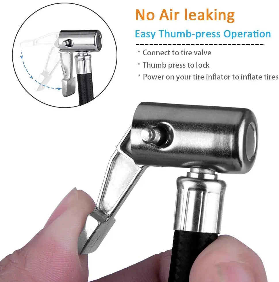10 20 40 Locking Air Chuck Hose Standard Tire Valve Fine Thread