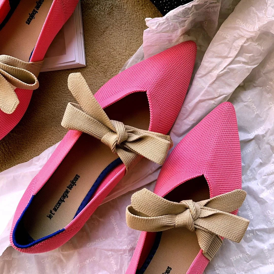 Flat Shoes Women Spring 2020 New Pointed Mary Jane Bow Braided Shoes Shallow Soft Maternity Zapatos De Mujer Loafers Women Zpaxo
