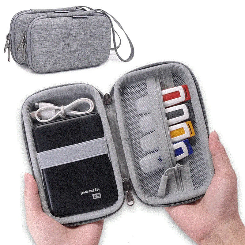 Hard Travel Electronic Organizer Case for Power Adapter Chargers Cables Power Bank USB Flash Disk SD Card Portable Accessories Zpaxo
