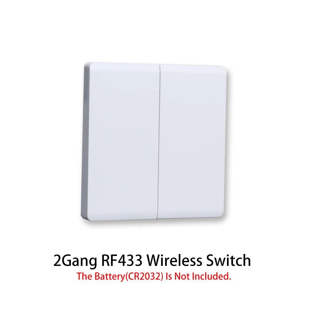 1/2/3Gang Smart Wireless Switch RF 433 Mhz 86 Portable White/Gray Home Wall Panel Buttons Remote Control Light Module Receiver Zpaxo 2Gang White China Mainland