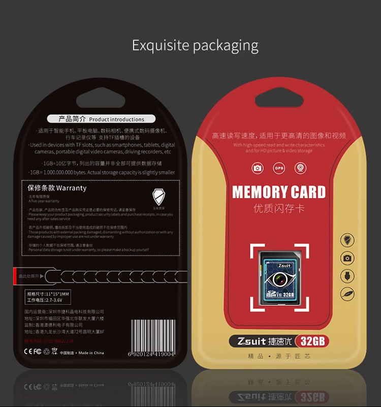 Zsuit High-speed Memory Cards SD Cards 64GB 256GB Class10 U3 SD Chip Card 128GB Universal Camera UAV/TV Series 4k HD Big Cards Zpaxo