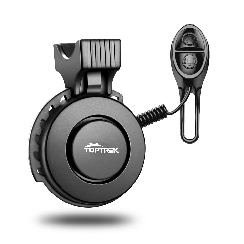 Toptrek Bicycle Electronic Bell Scooter E-bike Siren Trumpet Alarm Bike Bell USB Charge Cycling Warning Alert Safety Riding Zpaxo BLACK