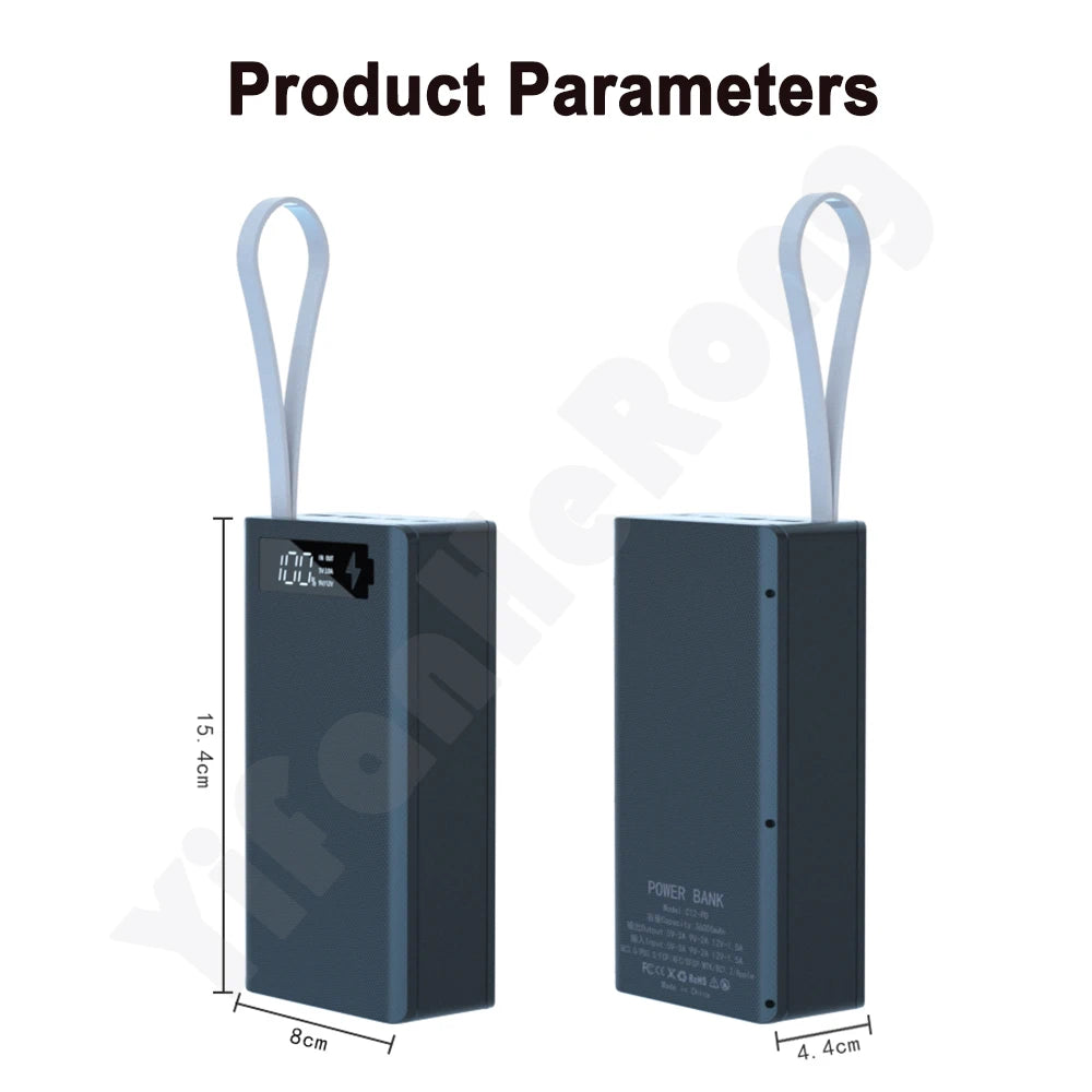 DIY Power Bank Case 12x18650 Battery Charge Storage Box 5V Dual USB Type C Micro USB Interface For Smart Phones Zpaxo