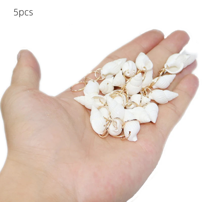 5pcs/Pack Stars Ring Charms Shell Hair Braid Dread Dreadlock Beads Clips Cuffs Rings Jewelry Dreadlock Clasps Accessories Tools Zpaxo Conch