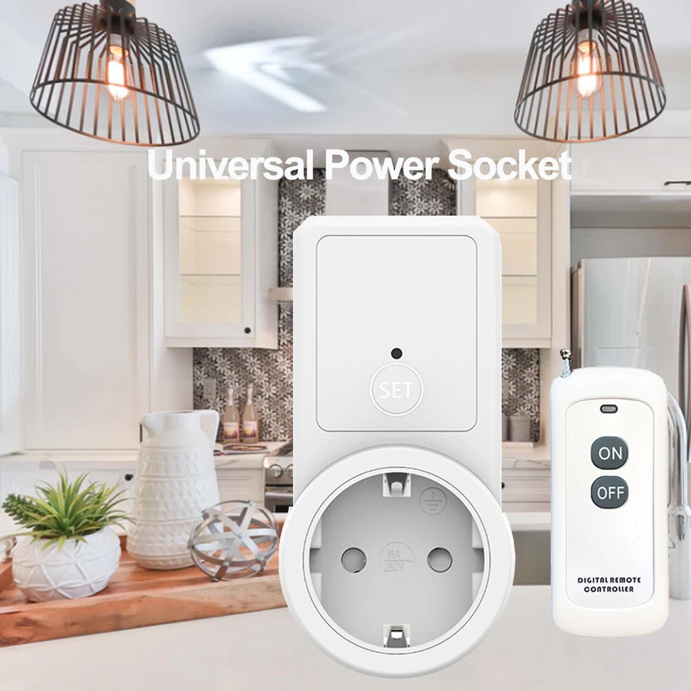 Remote Control Wireless 433MHz Switch Electric Socket EU 220V Remote Control Plug Learning Code Controller Zpaxo