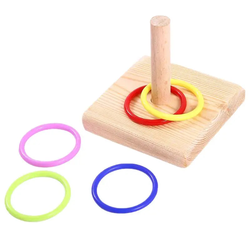 Wooden Bird Toy Parrot Platform Plastic Ring Intelligence Development