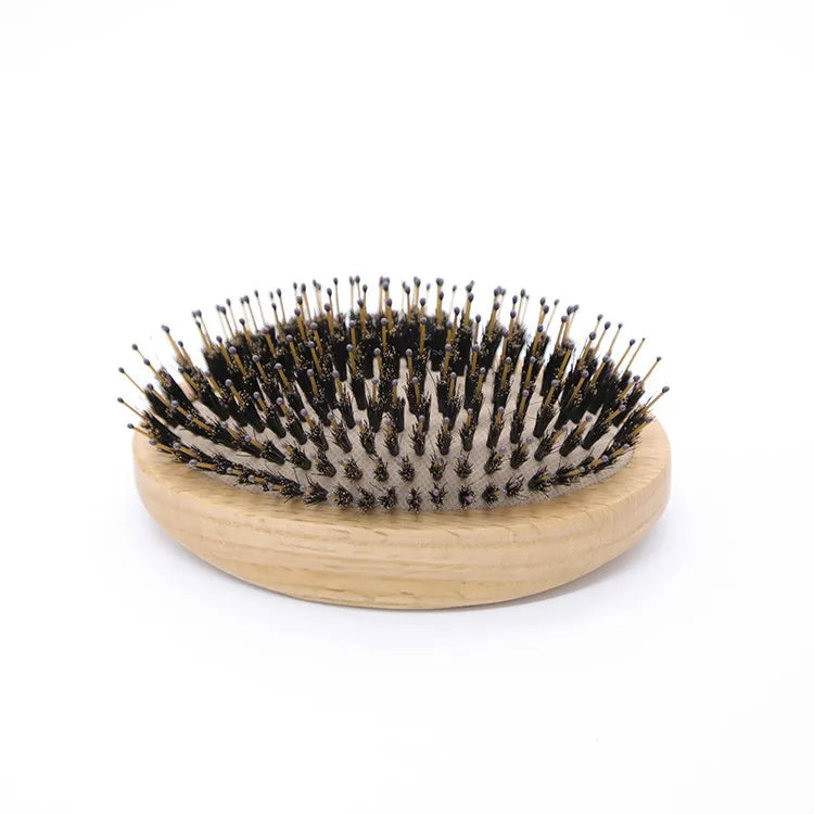 USA Oak Wood Hair Brush Soft Boar Bristle Nylon Needle Wooden Hair Airbag Brush Scalp Massage Wood Brush and Comb Without Handle Zpaxo Boar mix Nylon China Mainland