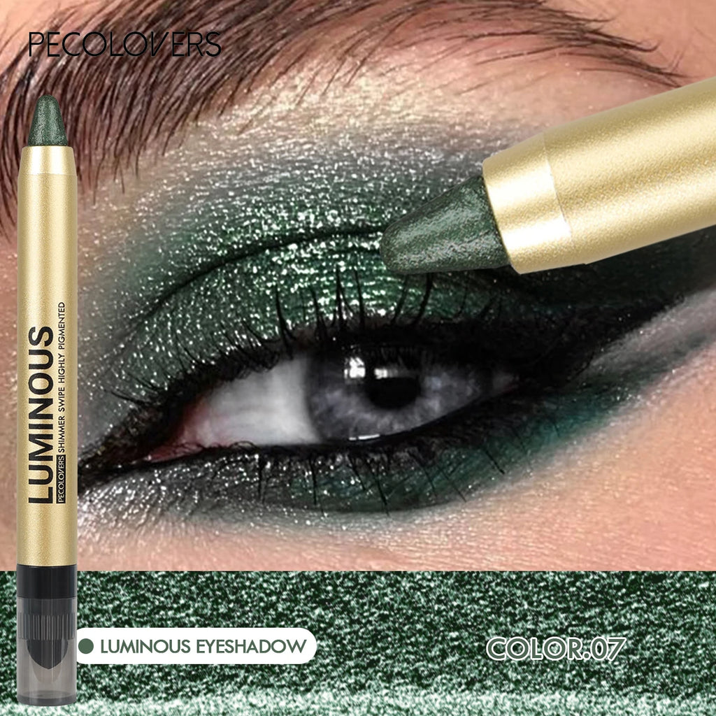 Pearlescent Green Color Highlighting Eyeshadow, Soft And Smooth Texture, Exclusive For Summer, Highlighting Eyeshadow Zpaxo 07