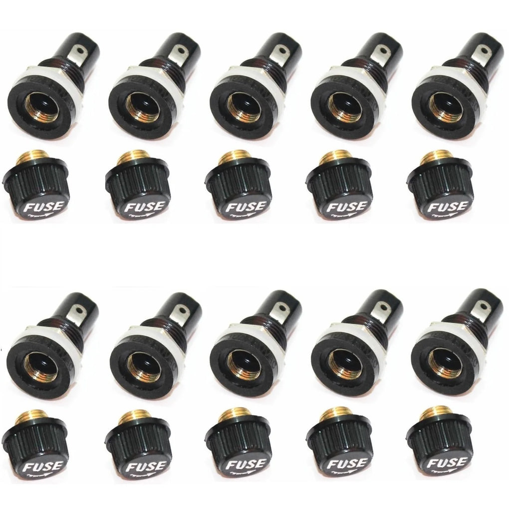 5 Glass Fuse Holders 5x20 Insurance Tube Socket Holder Panel Mount