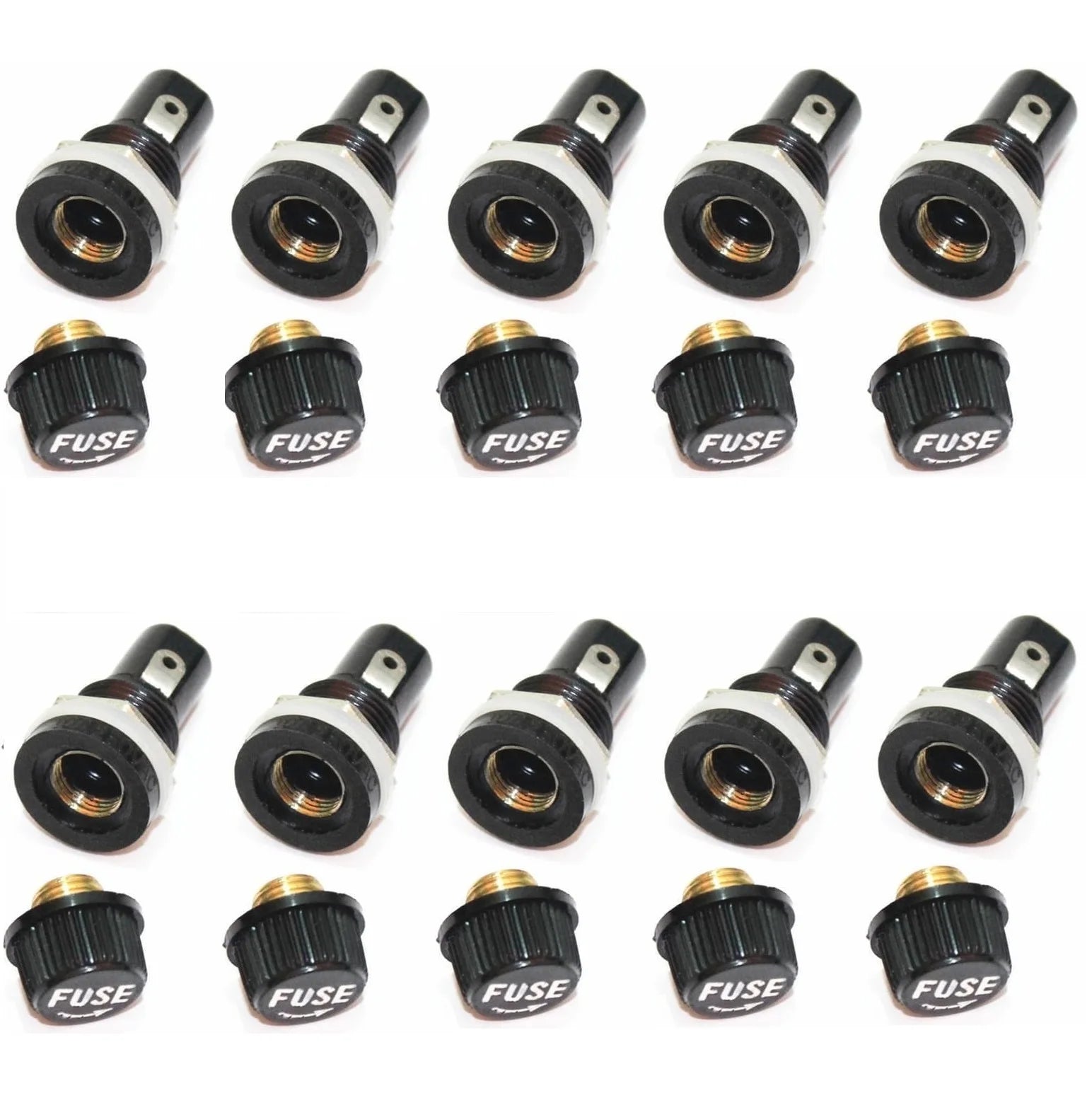 5 Glass Fuse Holders 5x20 Insurance Tube Socket Holder Panel Mount