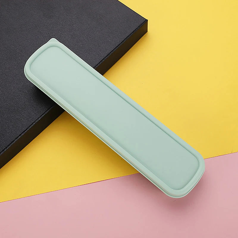 Multicolor Portable Cutlery Case Spoon Fork Tableware Box Storage Zpaxo Green