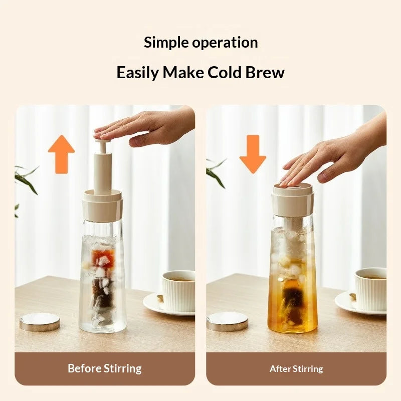 Cold Extraction Pot, High Borosilicate Pressure Coffee Pot, Cold Water Kettle, Cold Tea Pot, Outdoor Portable Water Kettle Zpaxo