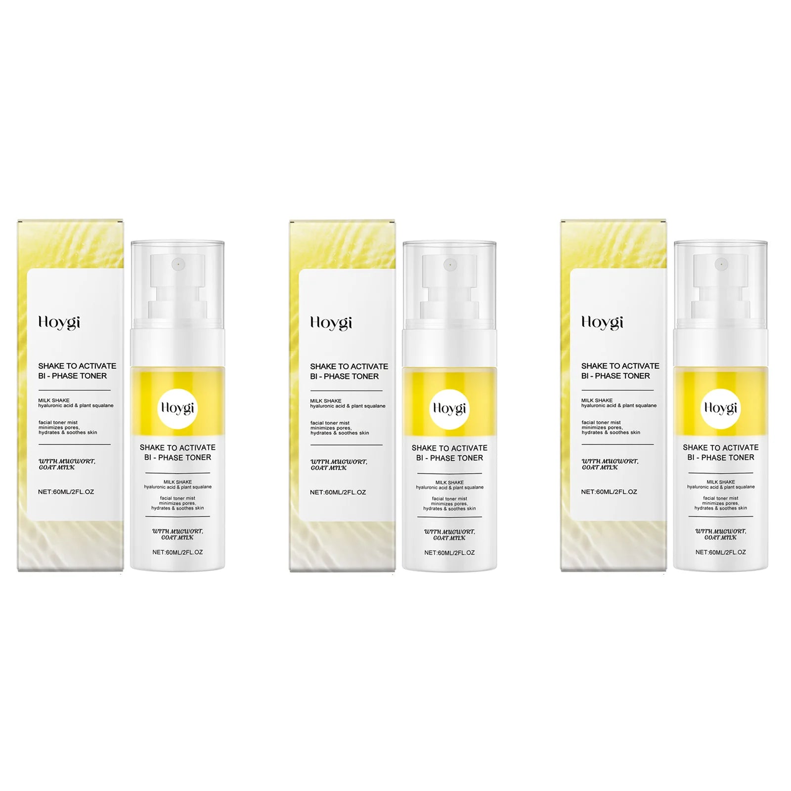 Hoygi Hyaluronic Acid Face Mist – Soothing & Brightening Spray Facial Mist Spray Zpaxo 3 x 60ml Boxed