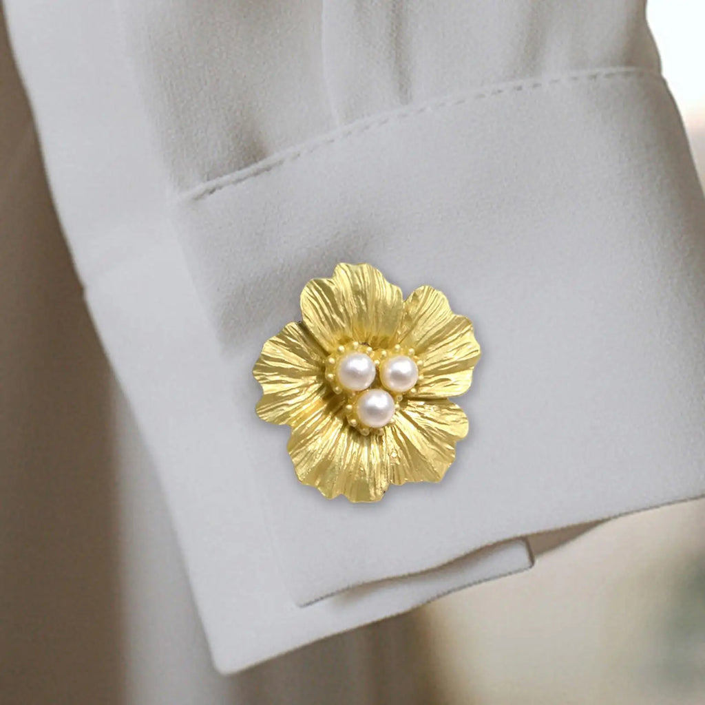 Pearl Flower Button Covers Shirt Accessories Shaped Decorative