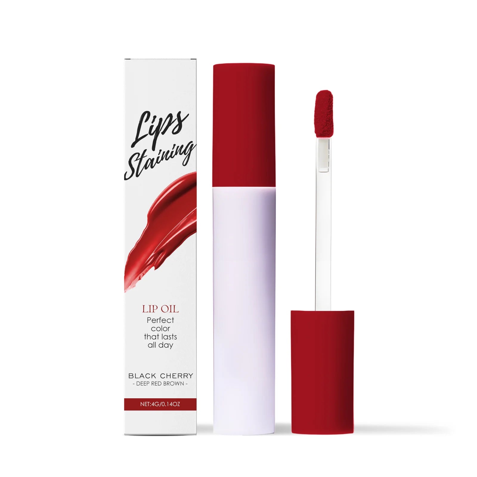 Lips Staining Mirror Lip Oil Gloss Long-Lasting Moisturizing Waterproof Non-stick Cup Makeup Lip Cosmetics Sexy Lips Plumper Zpaxo BLACK CHERRY