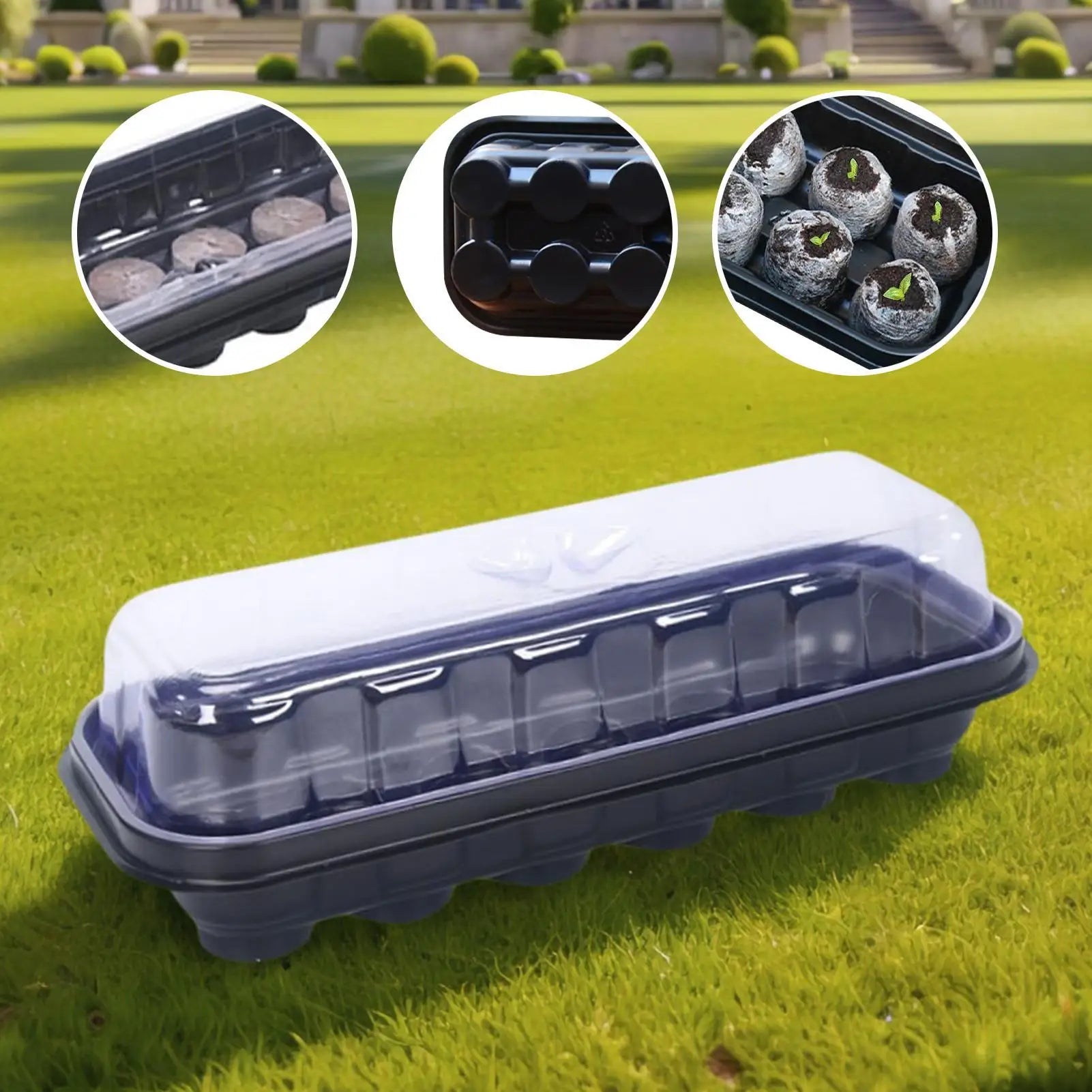 Seedling Starter Trays 12-Cell Reusable 1 Plant Grow Germination