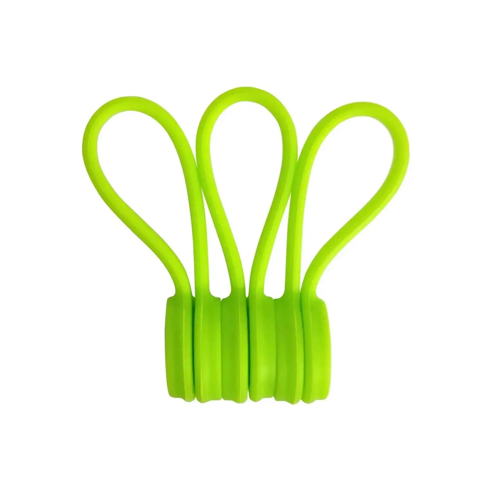 Silicone Magnetic Cable Ties Silicone Management Ties Magnet Twist Ties Reusable Cord Clips Bundling Organizing Headphones Cord Zpaxo Green 3pcs