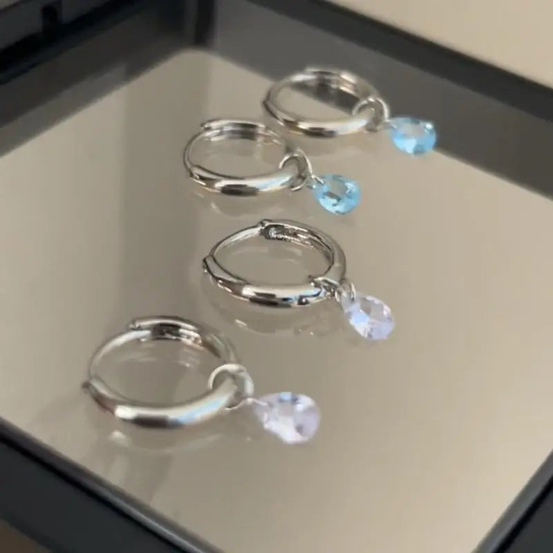 Sophisticated Droplet Zircon Earring Pendants Simple Chic Women's Ear Zpaxo