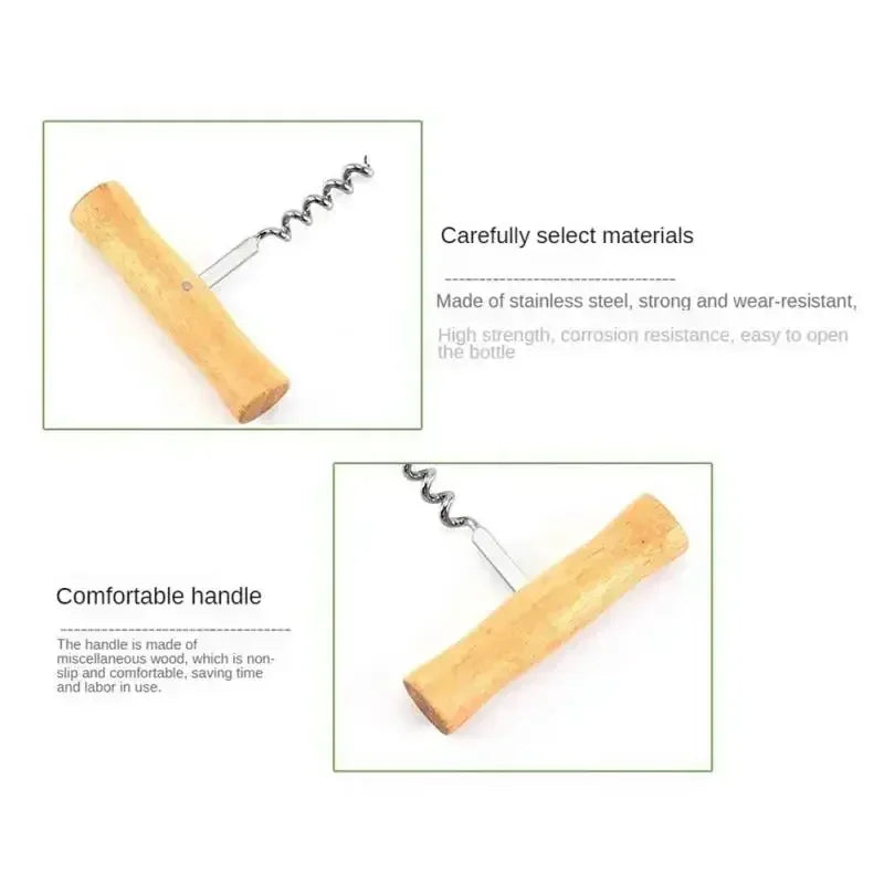 Cute Wine Opener with Wooden Handle Stainless Steel Corkscrew Wine Bottle Opener Easy Novelty Fun Wine Wing Wood Tools LYI Zpaxo