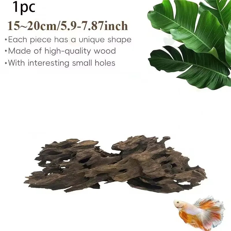 Natural Driftwood Aquarium Decoration – Porous Fish Tank Wood Aquarium Driftwood Zpaxo 15-20CM 1PCS