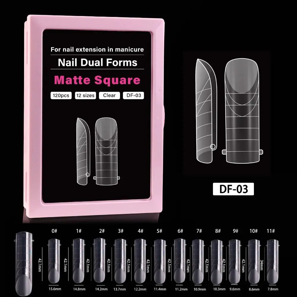 Inner French Line Nail Molds 12 Sizes Square Shape Acrylic Art Mold Zpaxo