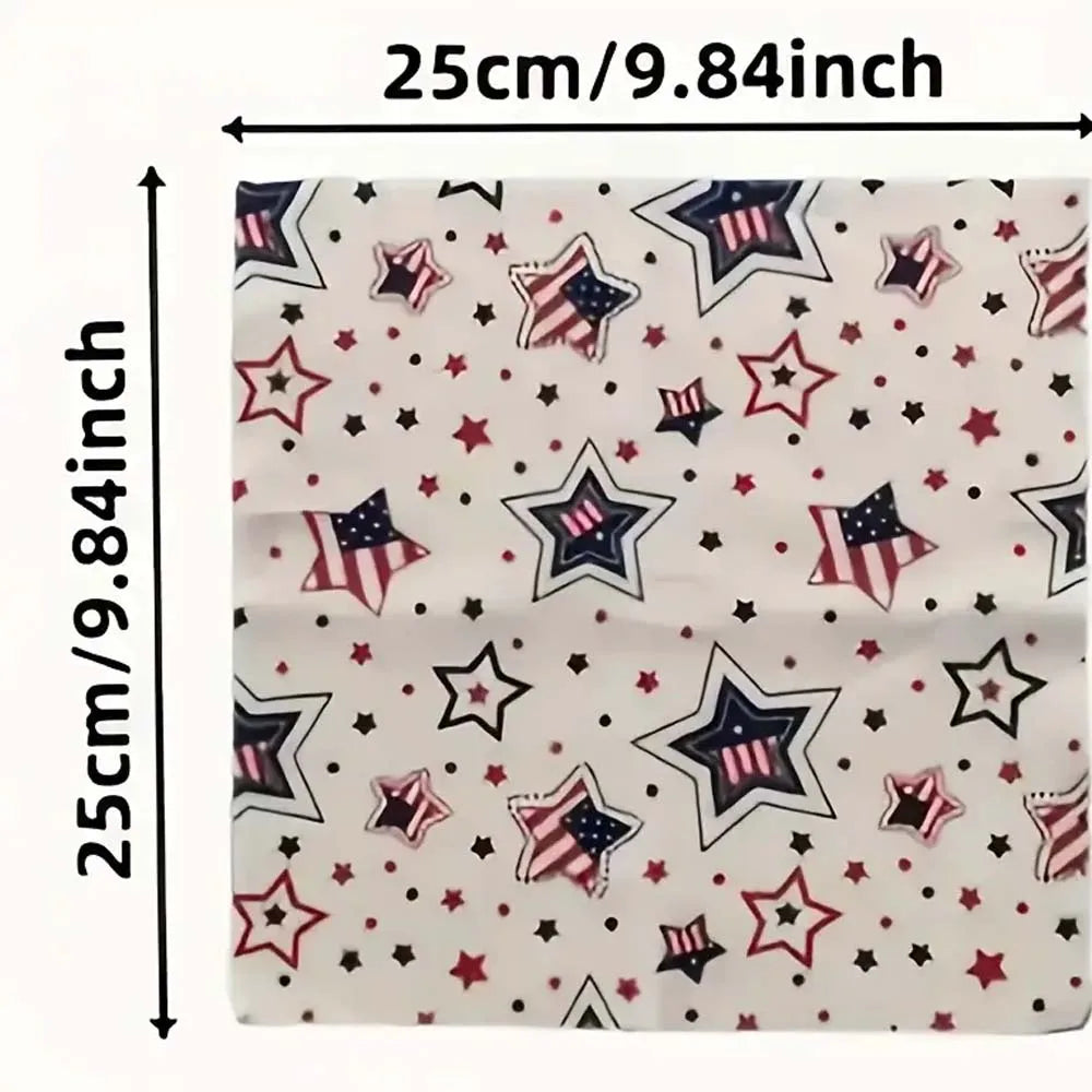 7pcs American Flag Fabric DIY Crafts Patriotic Sewing Supplies with Red, White and Blue Star-Pattern Independence Day Handicraft Zpaxo