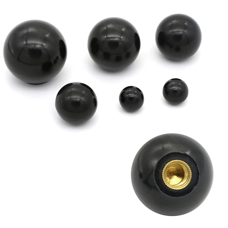 Black Plastic M4 M5 M6 M8 M10 M12 Thread Ball Shaped Head Clamping