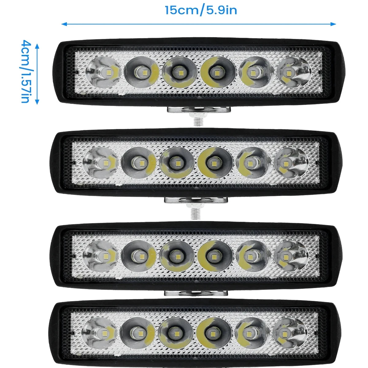 1/2/4Pcs LED Work Light Strip Shape Light Bar 6000K Flood Spot White Off Road Head Car light IP67 Auto parts For Multiple Scenes Zpaxo Remarks 4PCS 2800LM