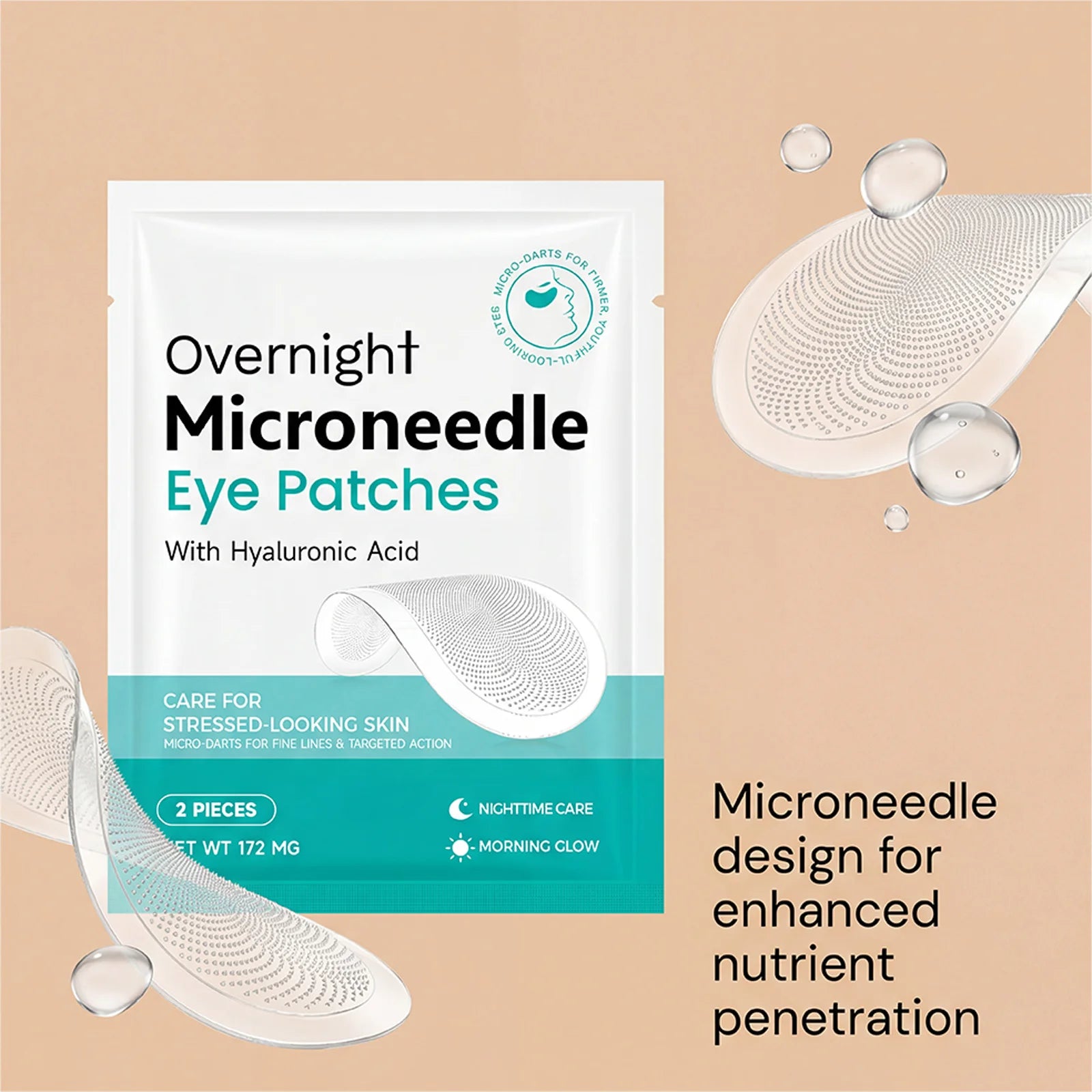 Vitamin E Night Microneedle Eye Patch 0.25mm for Deep Hydration Lock Soothing Long Lasting Moisturization Daily Eye Care Zpaxo