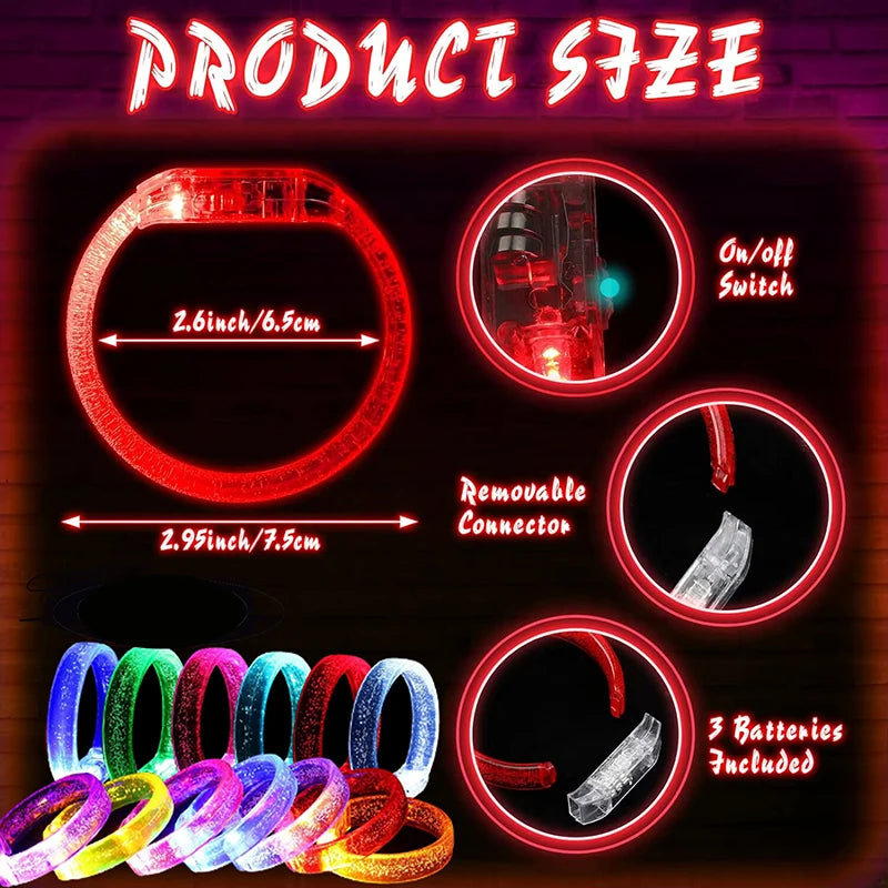 20 30 LED Party Bracelet Customized Bracelets Luminous Neon Wedding
