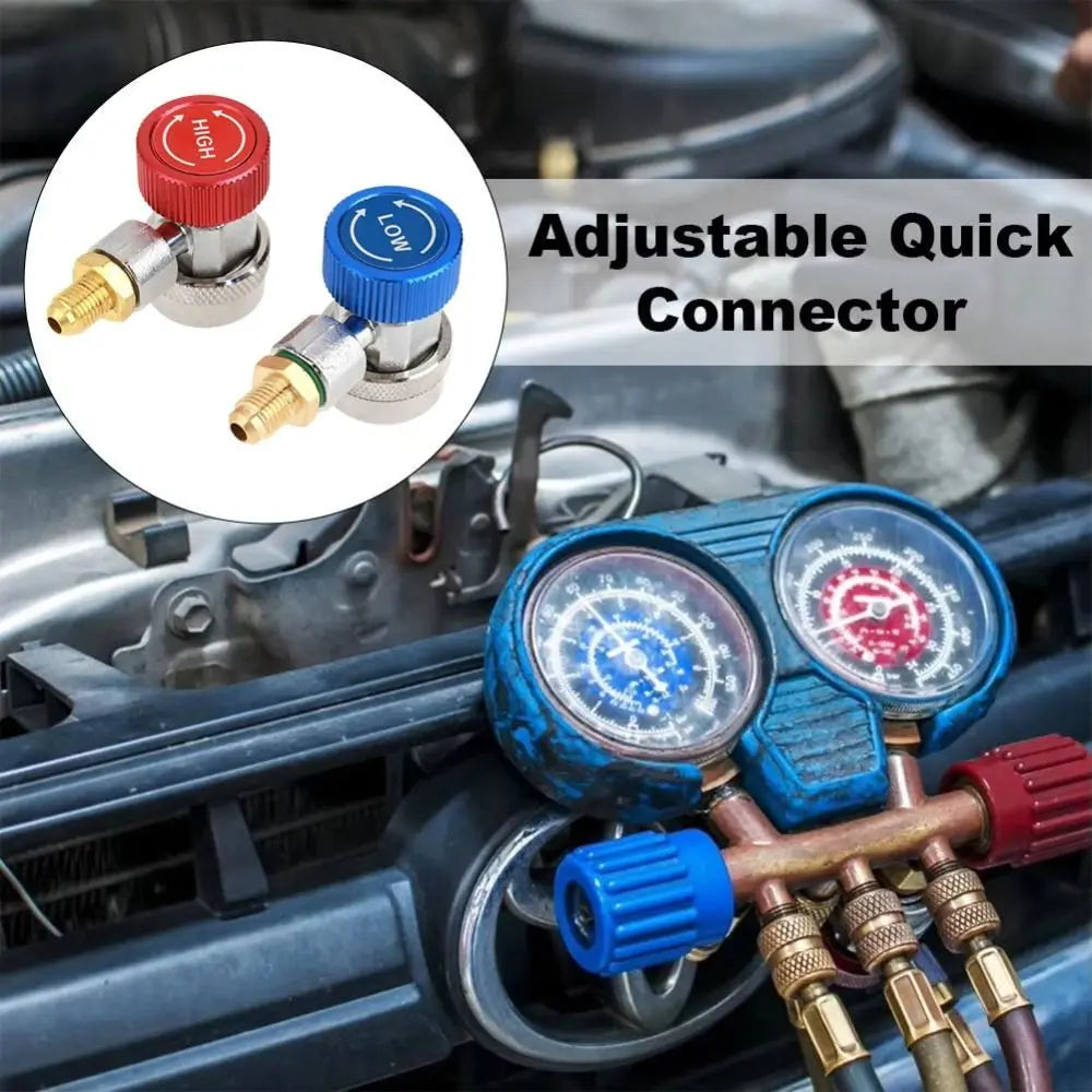 Fluoride Quick Coupler Quick Coupling H/L Connector Adjustable Design Air Conditioner Coupler Quick Connect Brass Construction Zpaxo